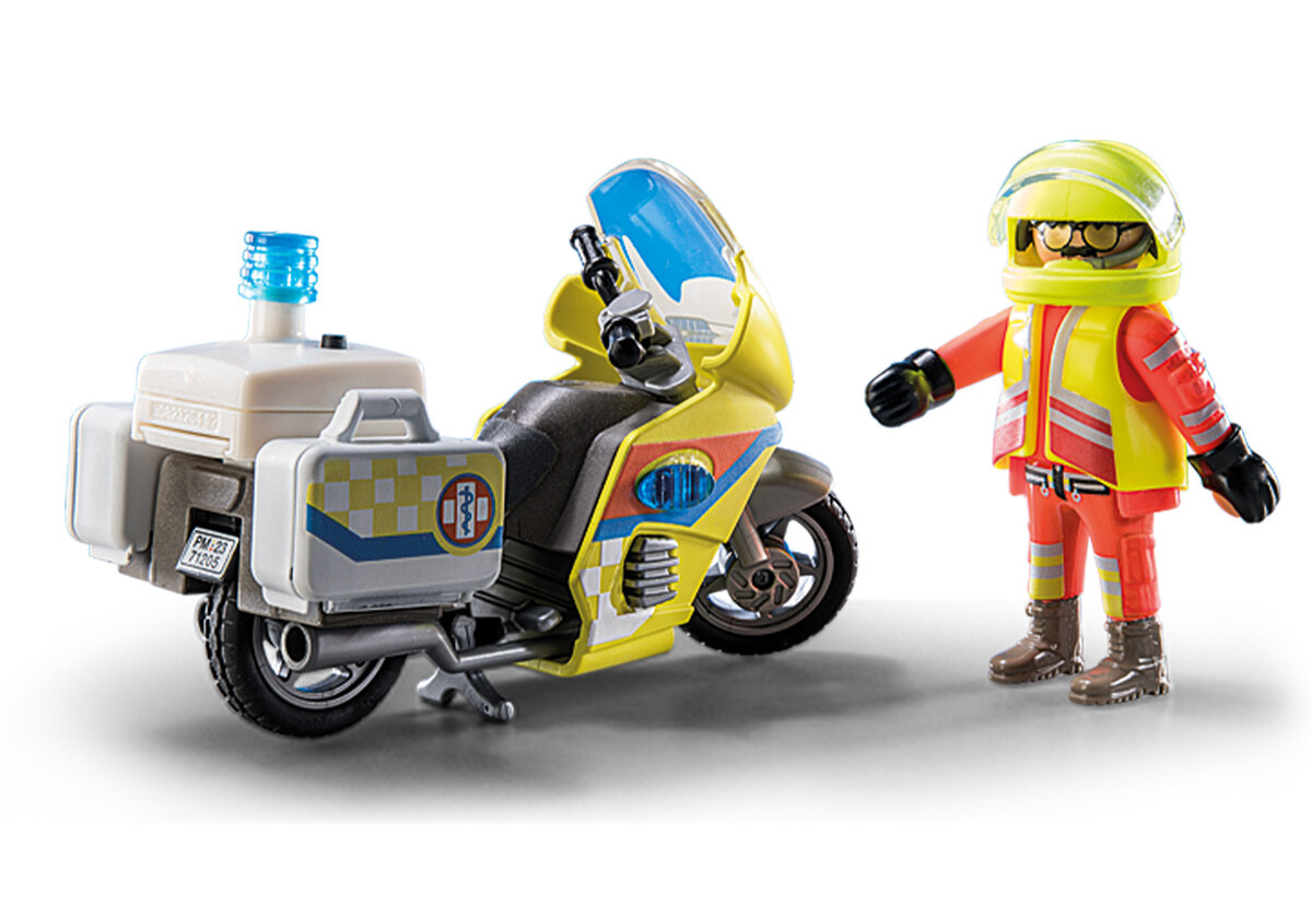 PLAYMOBIL 71205 Notarzt-Motorrad mit Blinklicht Helme, Rad, Spielzeug, Motorrad, Schutzhelm