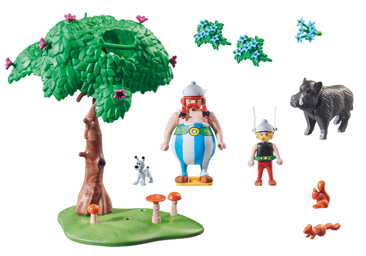 PLAYMOBIL 71160 Asterix: Wildschweinjagd Figur, Bär, Tierwelt, Person, Pilz