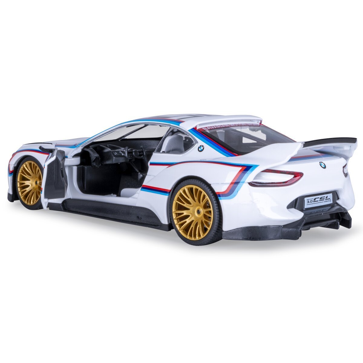 JAMARA BMW 3.0 CSL Hommage R Diecast 1:24 weiß inkl. Knopfzellen ab 3 Jahren