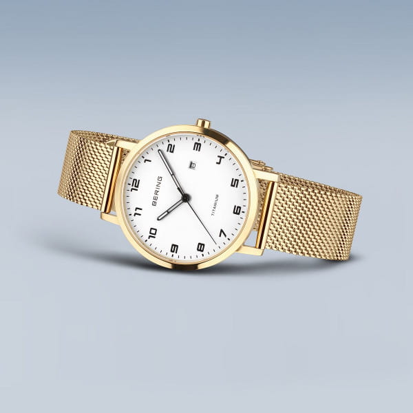 Bering 18634-334 Damenuhr, Milanaise/Titan, Gold