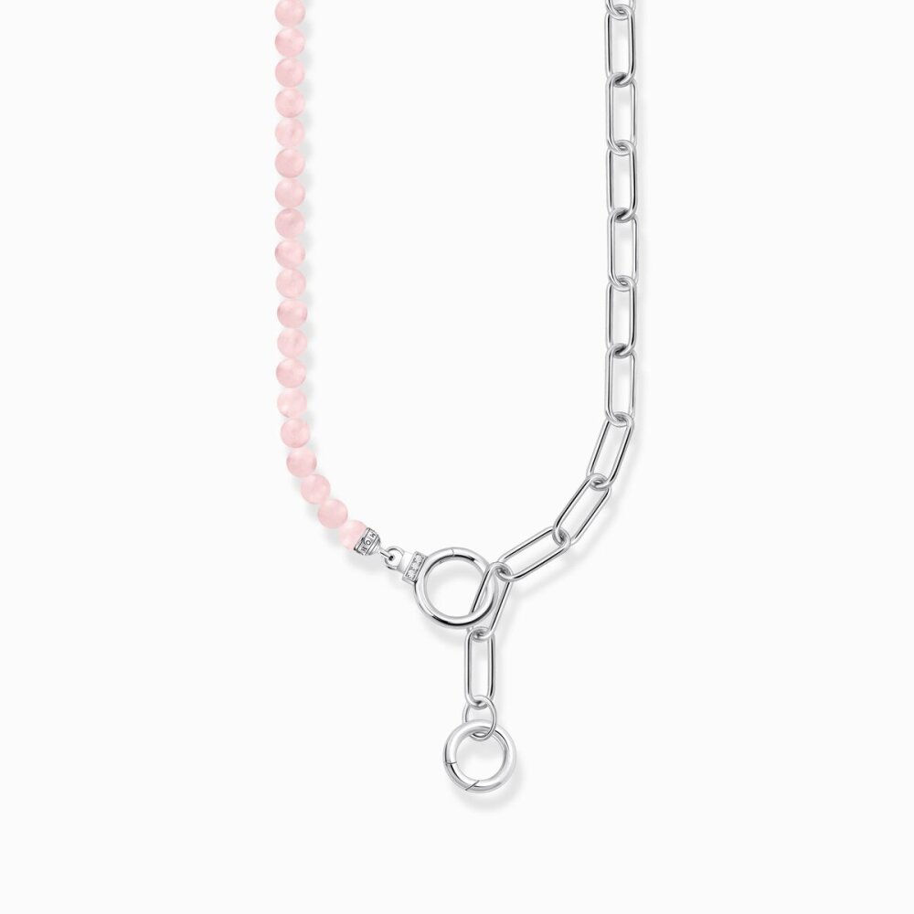 Thomas, Sabo, Kette, Mit, Collier, Länge, 47, Cm, Glieder, Rosa, Silber, KE2193-035-9-L45V