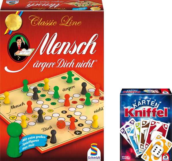 Schmidt, Spiele, Bundle, Mensch, ärgere, dich, nicht, Classic, Line, plus, Kniffel, Kartenspiel, Person, Buch, Veröffentlichung