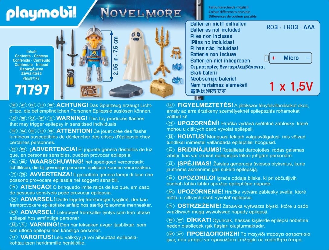 PLAYMOBIL 71797 - Novelmore: Schlossgespenst und Ritter mit Schatztruhe Werbung, Plakat, Datei, Person
