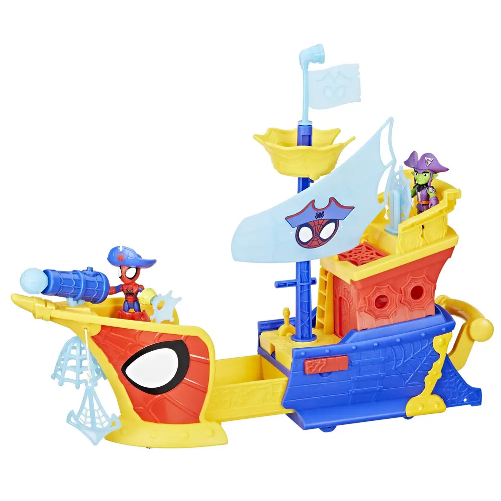MARVEL Spidey Webs Ahoi Piratenschiff mit Seifenblasen