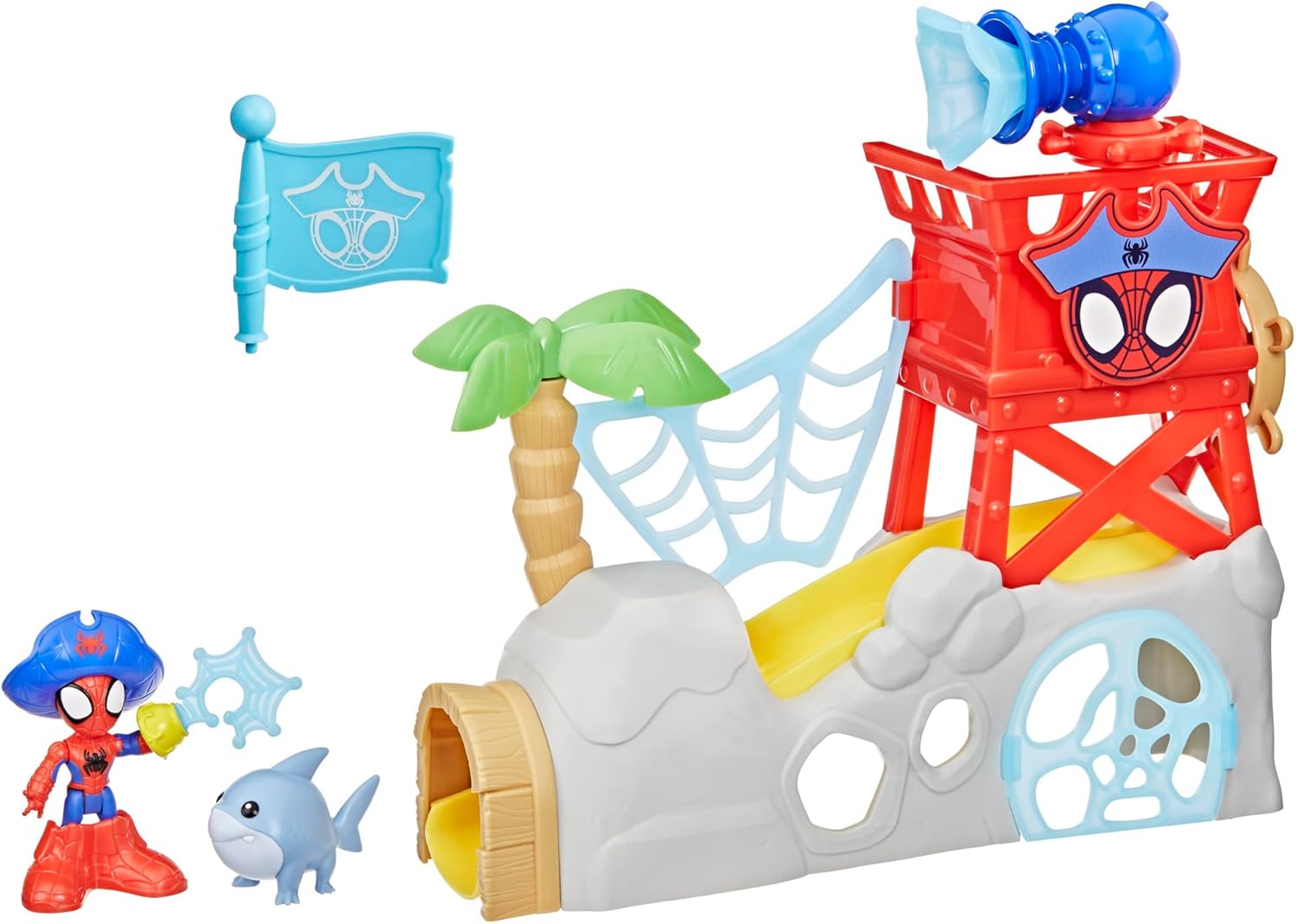 Marvel, Spidey, und, Seine, Super-Freunde, Water-Webs, Spidey, Insel, Spielset, mit, 2, Figuren