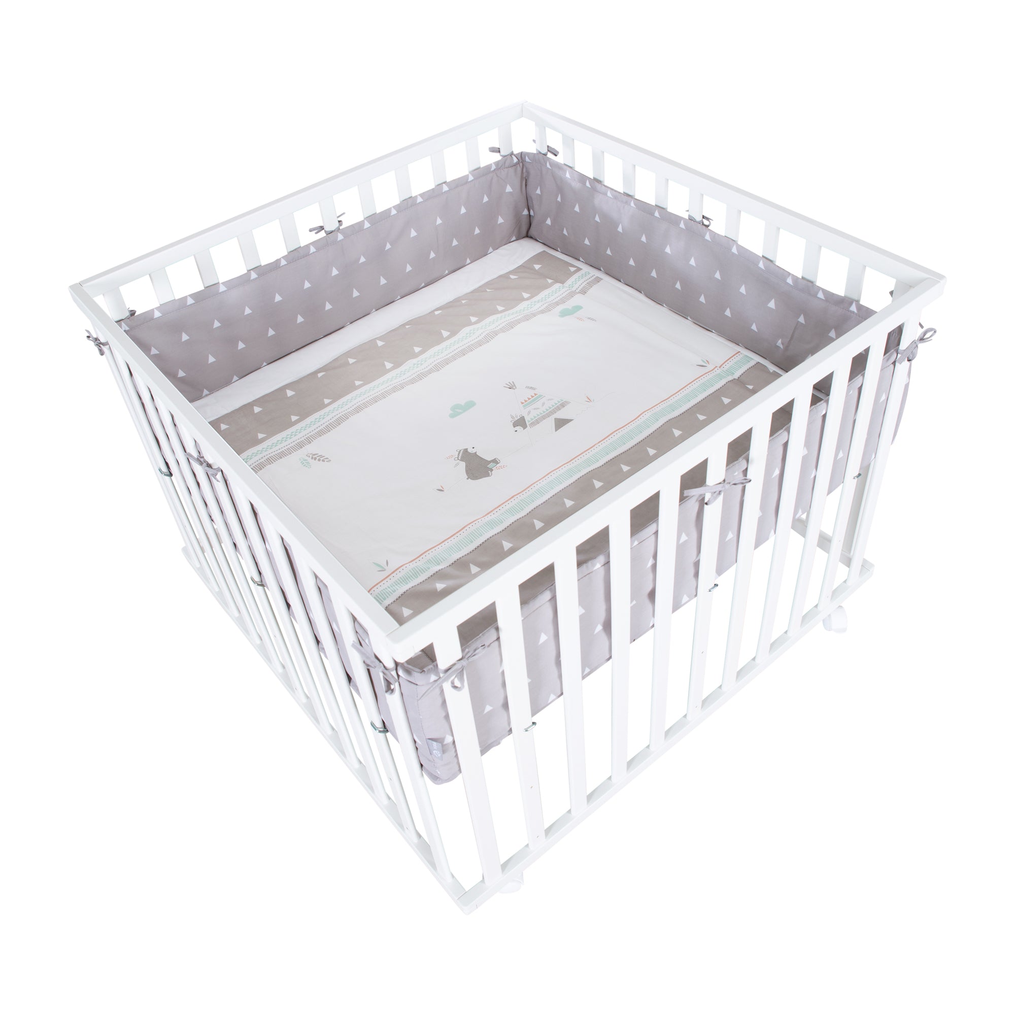Roba 202046WES198 Laufgitter 100x100 cm Indibär weiß - Bild 1 Roba 202046WES198 Laufgitter 100x100 cm Indibär weiß - weiß - Laufgitter - Produktbild 1