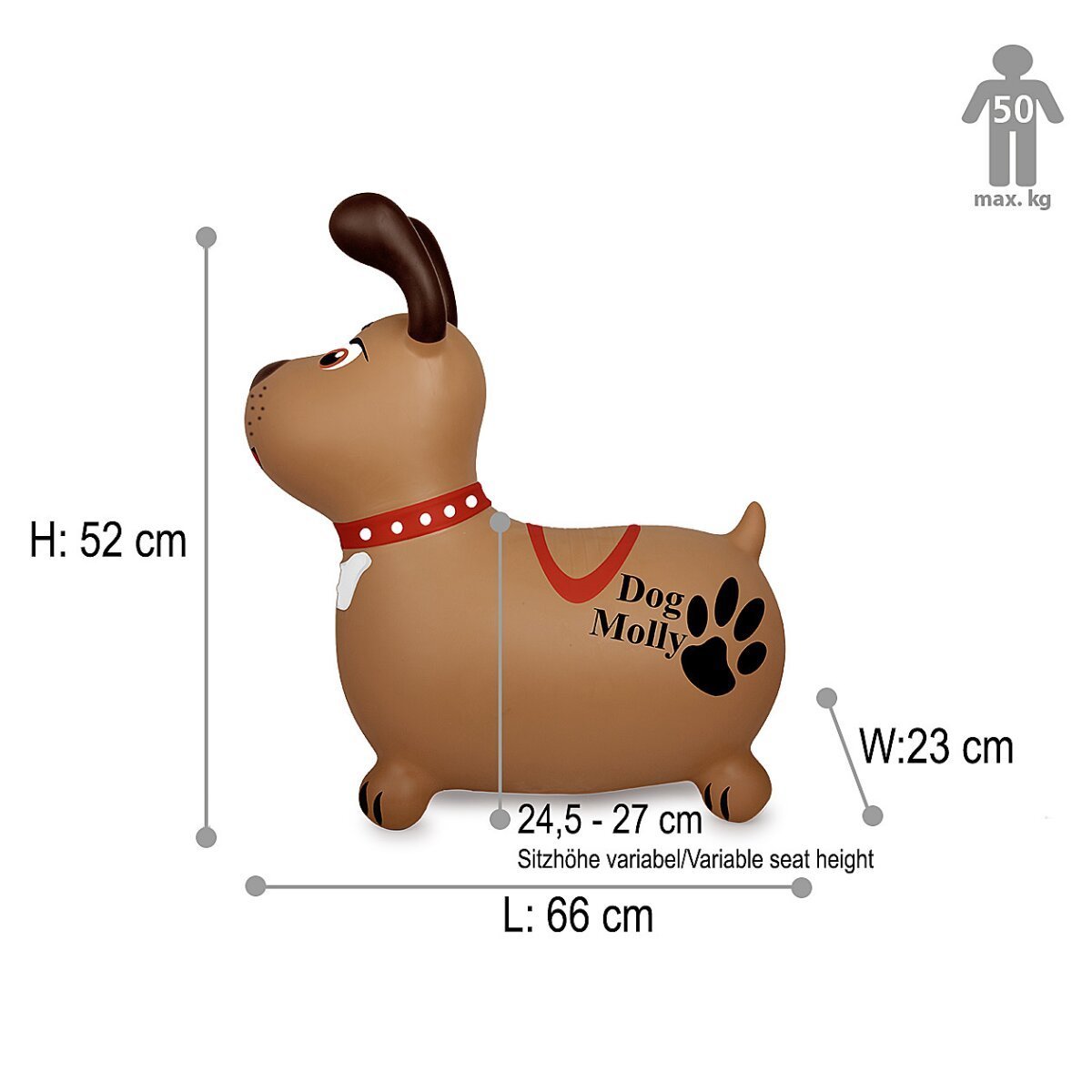 JAMARA Hüpftier Dog Molly HoppyDoo mit Pumpe ab 12 Monaten