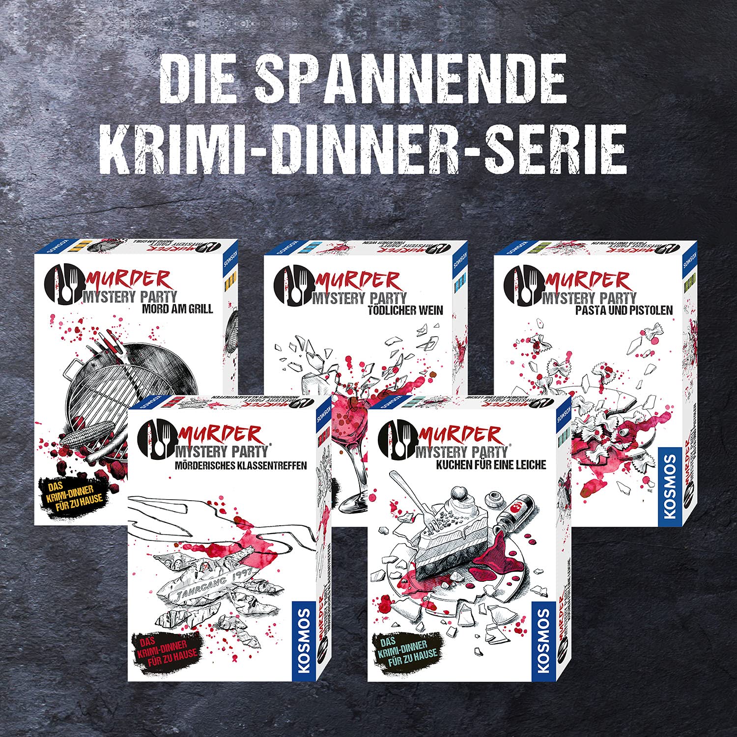 Kosmos Das Krimi Dinner Pasta Und Pistolen - Mordfall Zum Mitspielen Für 8 Personen 695095 Werbung, Plakat, Werbung, Plakat