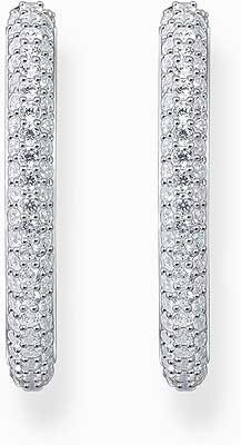 Thomas Sabo Ohrhänger Creolen Mit Zirkonia-Pavé Weiß Silber CR732-051-14 Zubehor, Diamant, Edelstein, Schmuck, Ohrring
