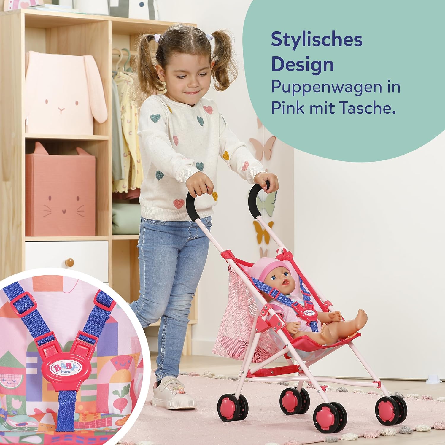 BABY born® Kinderwagen mit Tasche Pink BABY born® Kinderwagen mit Tasche Pink