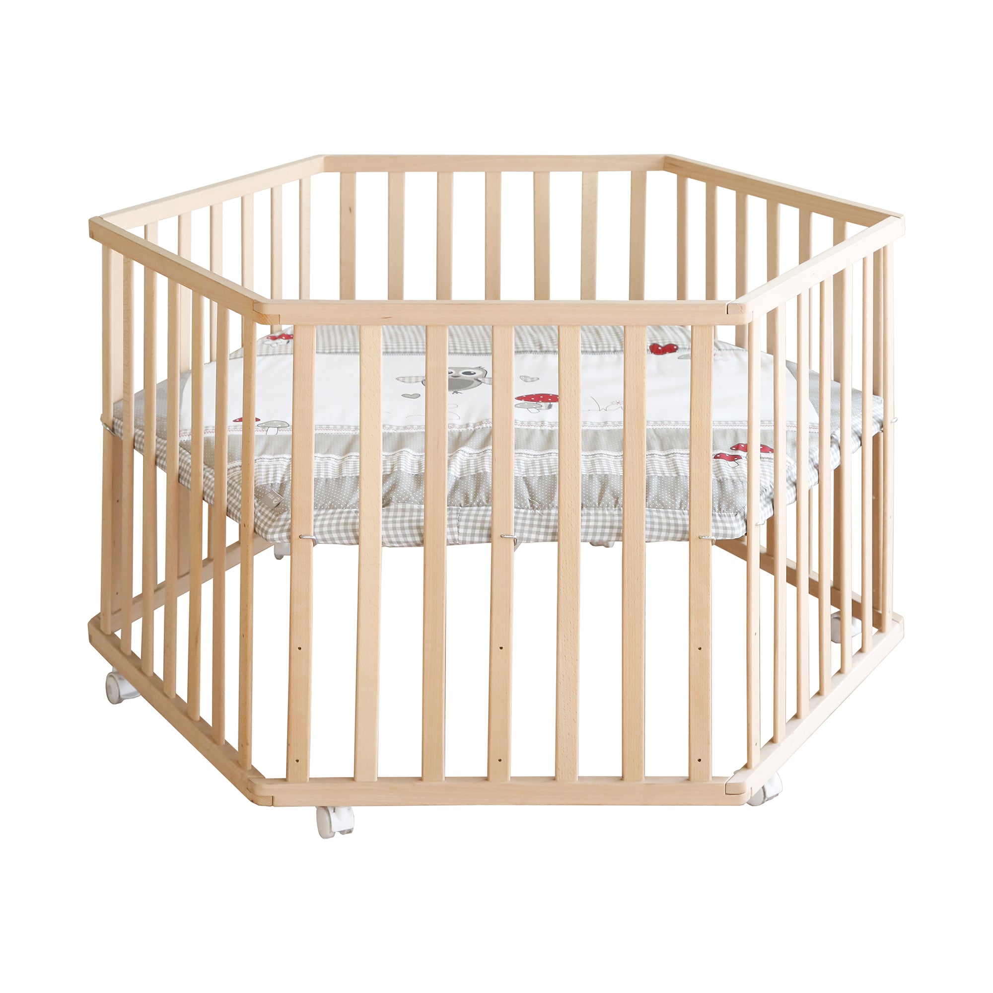 Roba 0232NAS148A Laufgitter 6-eckig Adam & Eule natur lackiert - Produktbild 3