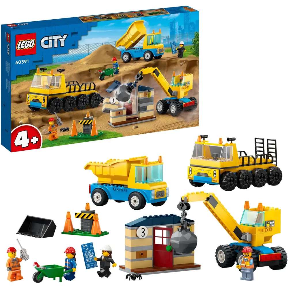 LEGO® City Baufahrzeuge und Kran mit Abrissbirne 60391 LEGO® City Baufahrzeuge und Kran mit Abrissbirne 60391