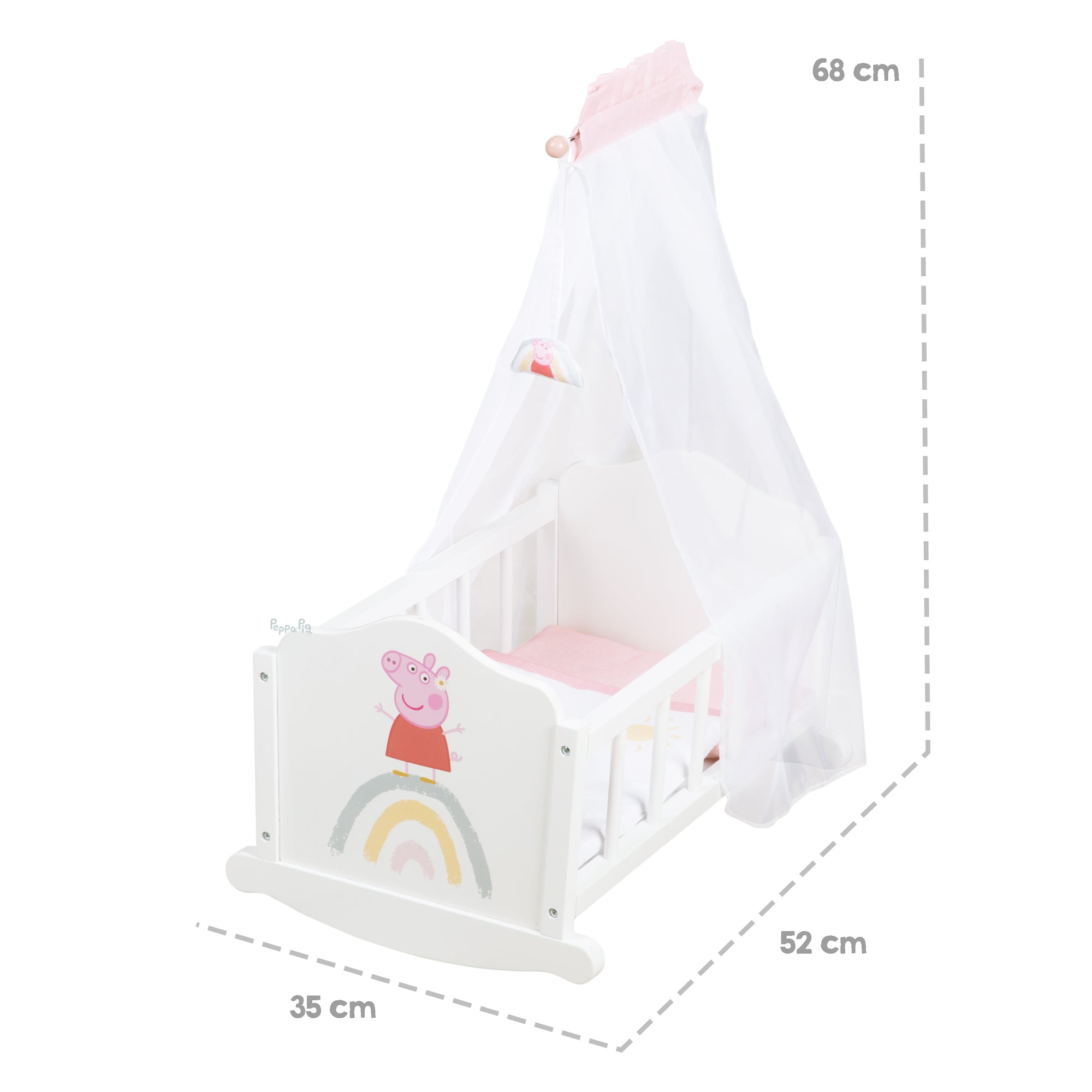 Roba 490035PP1 Puppenwiege Peppa Pig weiß – Puppenmöbel & Häuser - Produktbild 5
