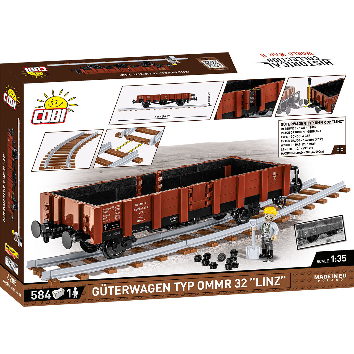 COBI 6285 - Güterwagen TYP OMMR 32 ''linz'' SCALE 1: - Bild 2 COBI 6285 - Güterwagen TYP OMMR 32 ''linz'' SCALE 1: - Bild 2
