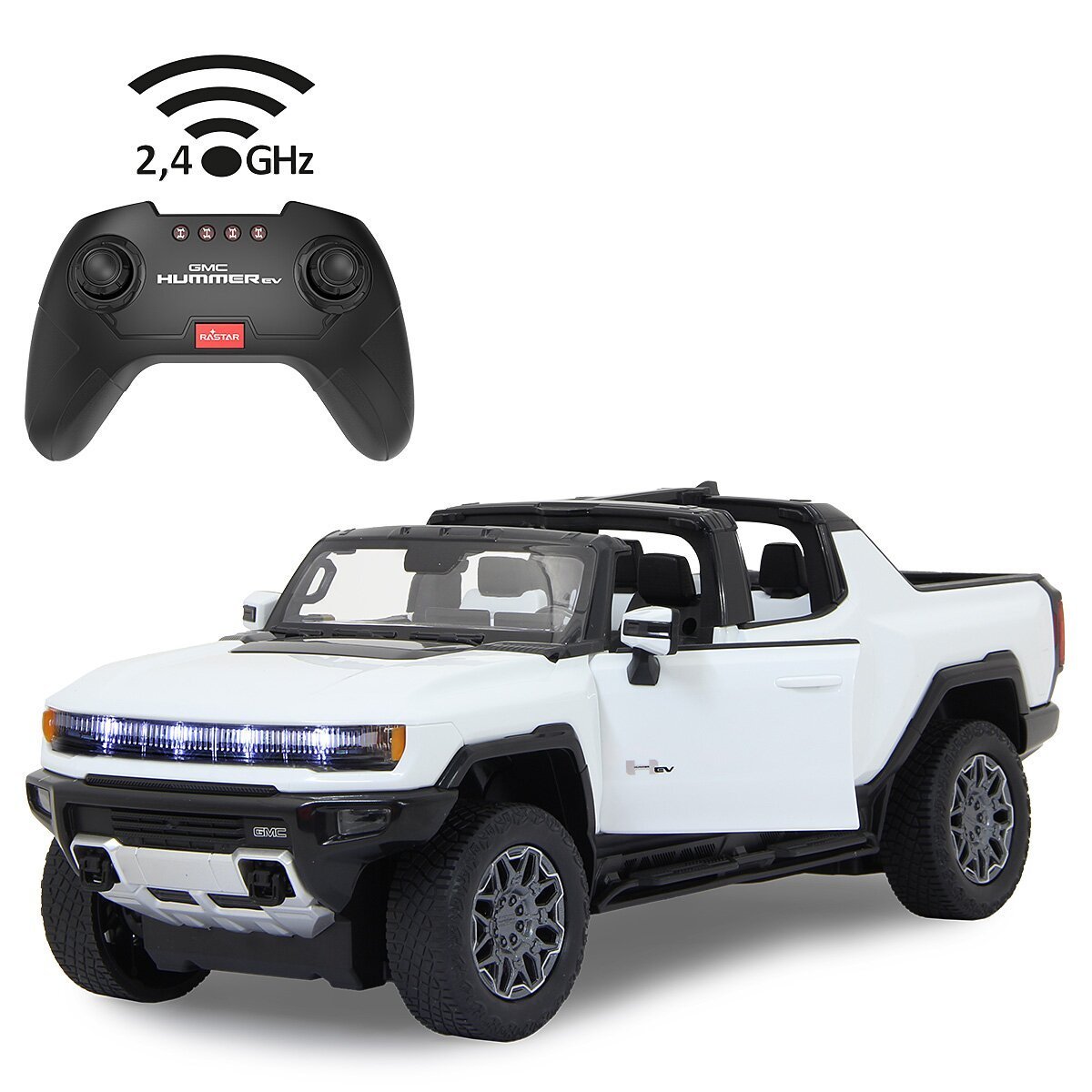 JAMARA Hummer EV 1:16 weiß 2,4GHz Tür manuell ab 6 Jahren