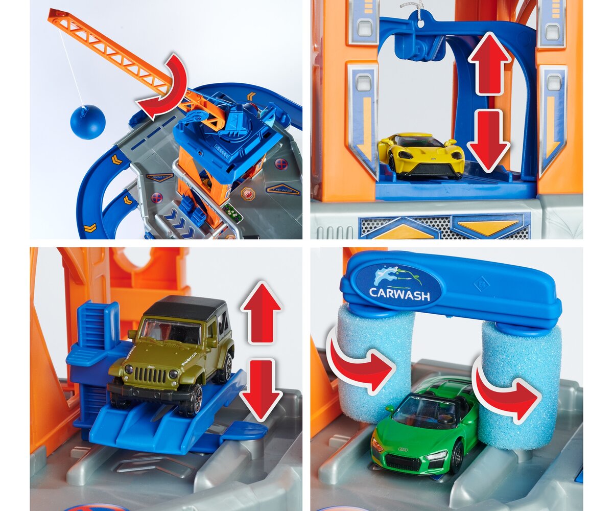 Majorette Motor Lift Center + 5 Cars (212059987) Spielzeug