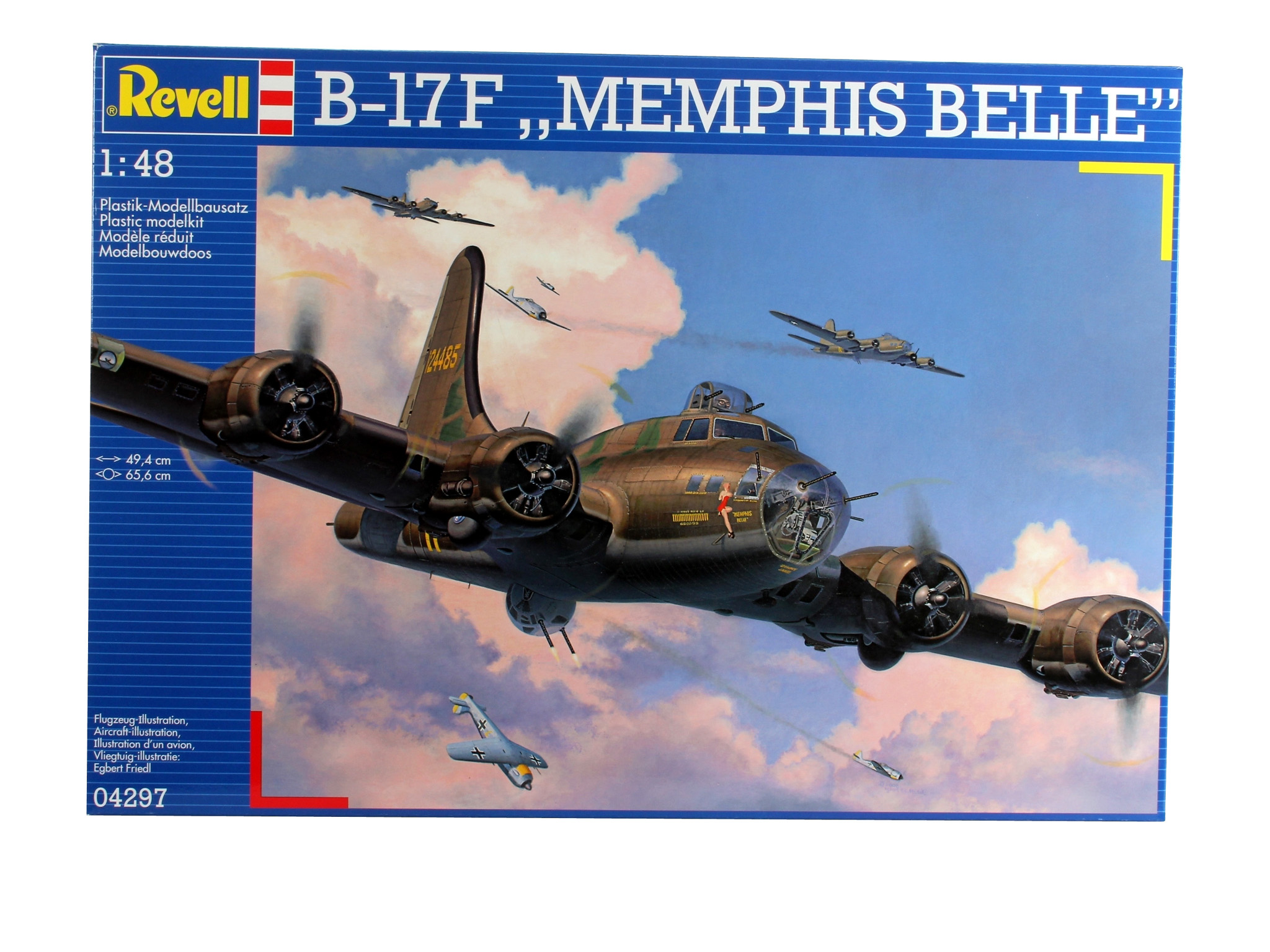 Revell 04297 B-17F "Memphis Belle" Modellbausatz Flugzeug, Bomber, Kampfflugzeug, Jet