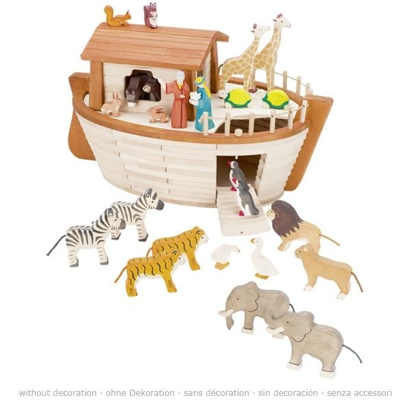 goki Holzstelzen Arche Noah - großes Holzschiff auf Rollen, ca. 75 × 47 × 43,5 cm goki Holzstelzen Arche Noah - großes Holzschiff auf Rollen, ca. 75 × 47 × 43,5 cm