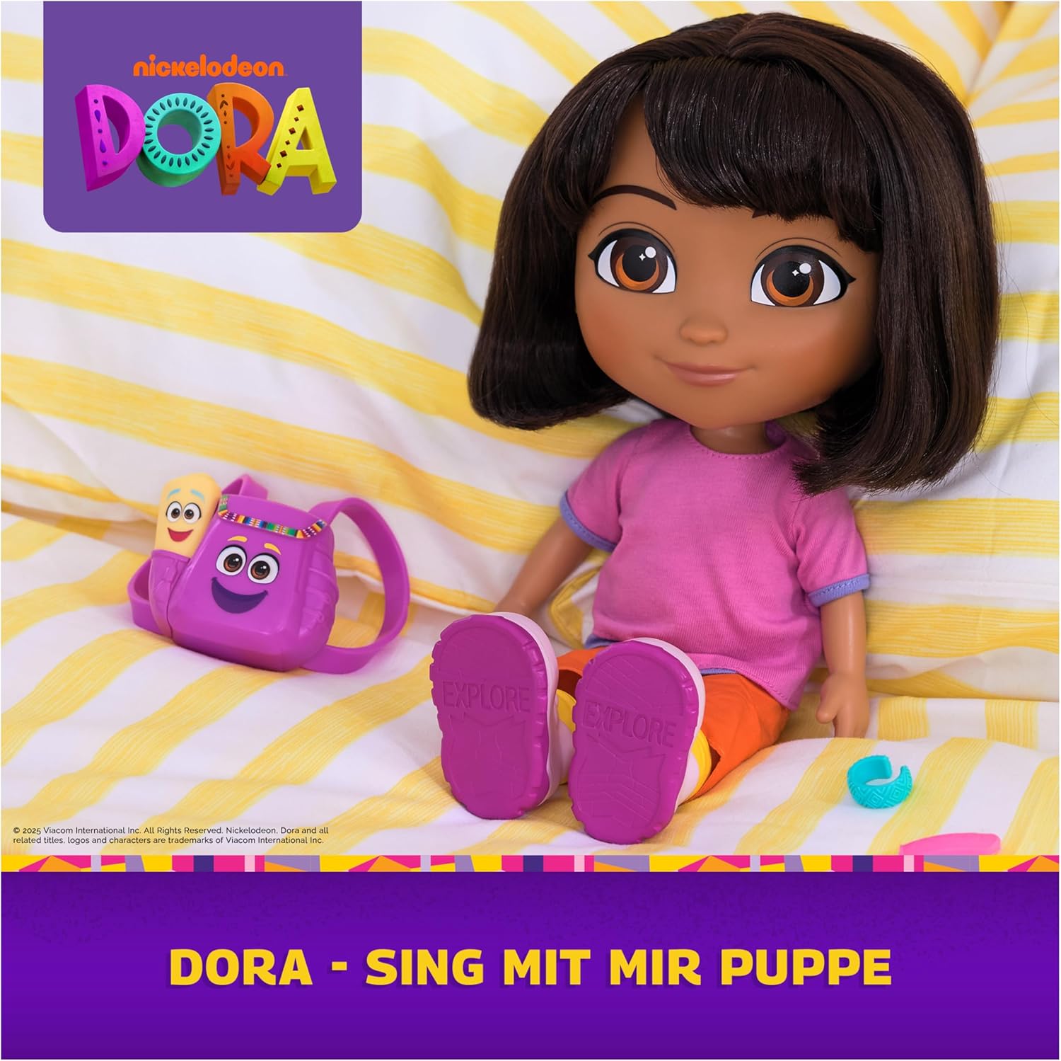 Dora the Explorer Best Friend Puppe von Spin Master Dora the Explorer Best Friend Puppe Weiche Stoffpuppe mit braunen Haaren, rosa Oberteil und orangefarbener Hose