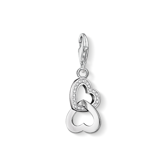 Thomas, Sabo, Anhänger, Charm-Club, Herzen, 925, Sterling, Silber, Zirkonia, Weiß, 0863-051-14, Zubehor, Ohrring, Schmuck