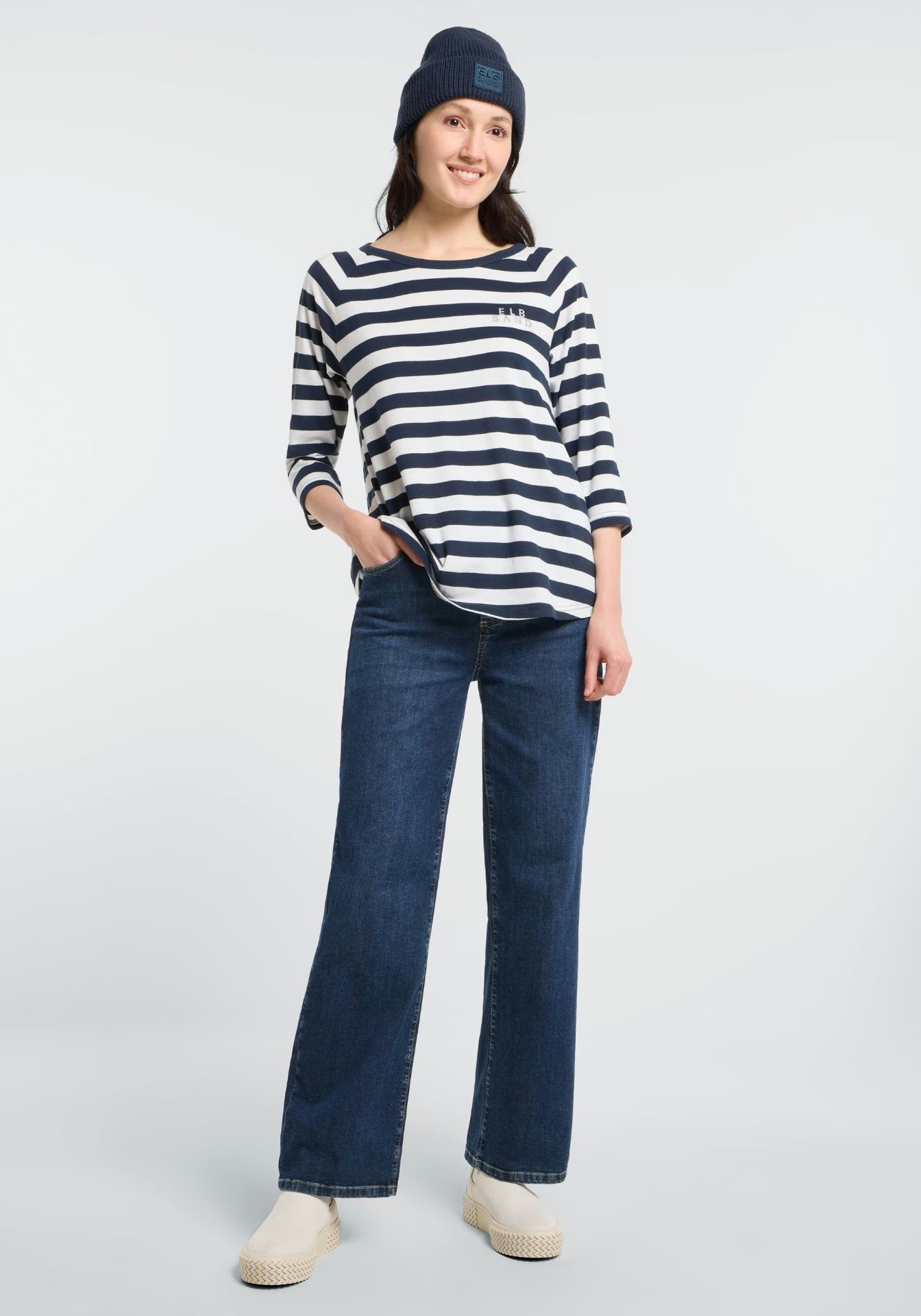 Elbsand Celin 3/4-Arm Shirt in Dunkelblau, Produktfoto 3.