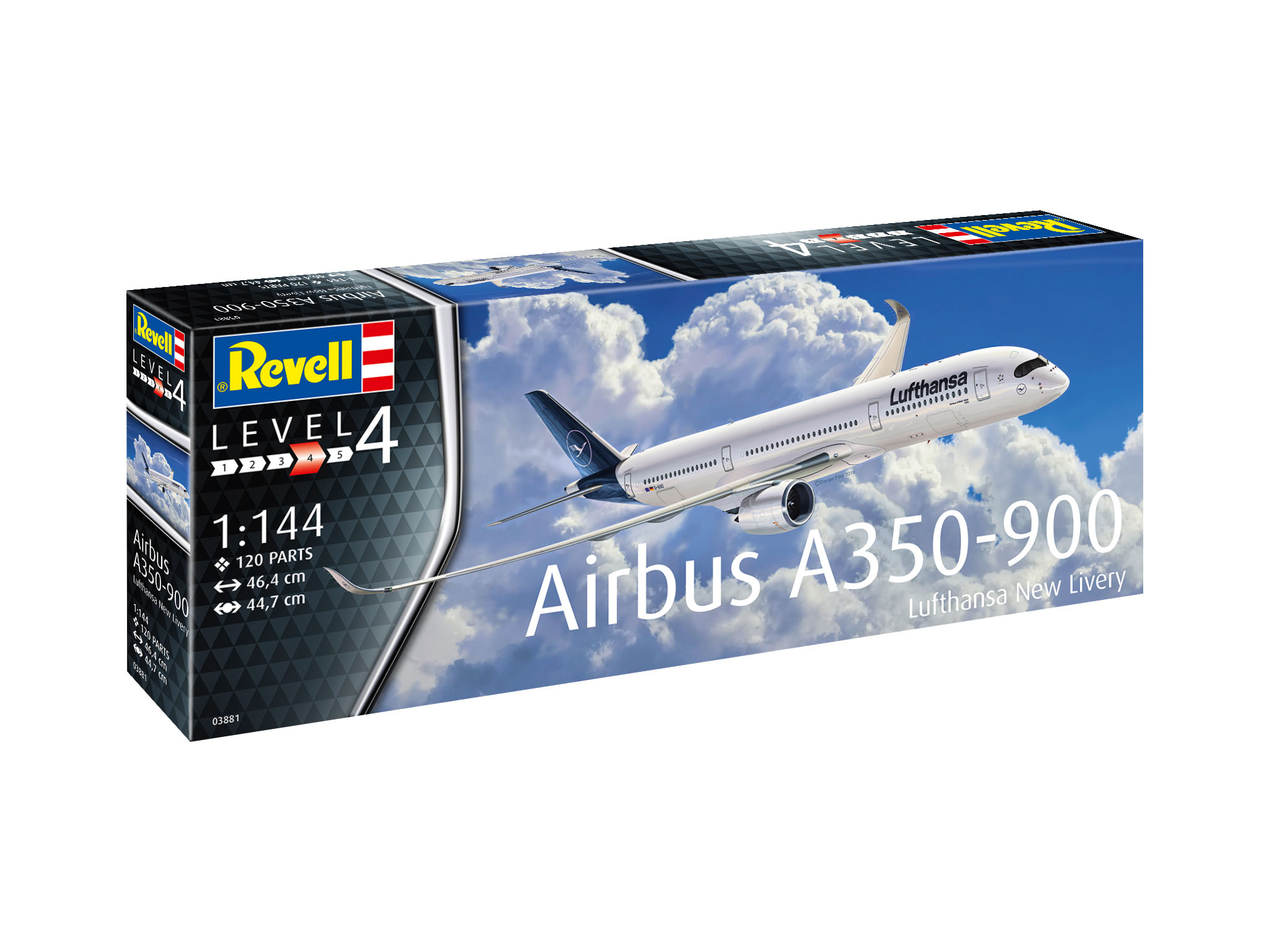 Revell 03881 Airbus A350-900 Lufthansa New Livery Modellbausatz Flugzeug, Verkehrsflugzeug, Fahrzeug, Flug