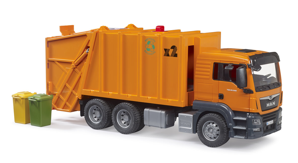 Bruder 03760 MAN TGS Müll-LKW Transport, Lastwagen, Fahrzeug, Maschine, Rad