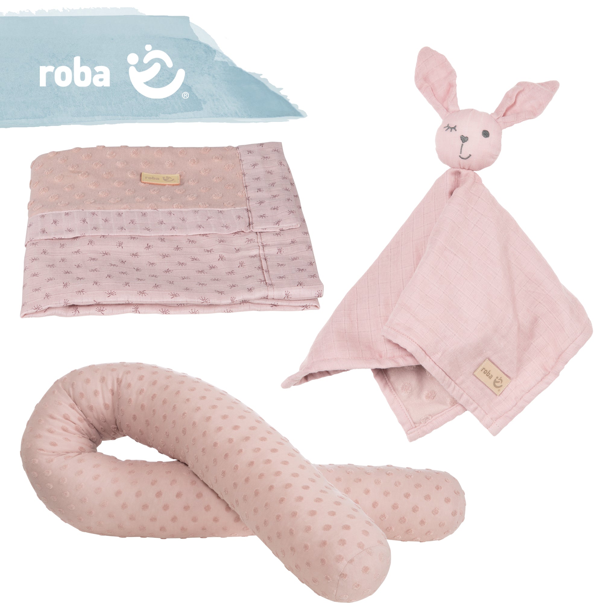 Roba 226S03T3 Geschenkset Baby Kuscheln & Spielen rosa alt rosa – Heim Textilien - Bild 4 Roba 226S03T3 Geschenkset Baby Kuscheln & Spielen rosa alt rosa – Heim Textilien - Produktbild 4