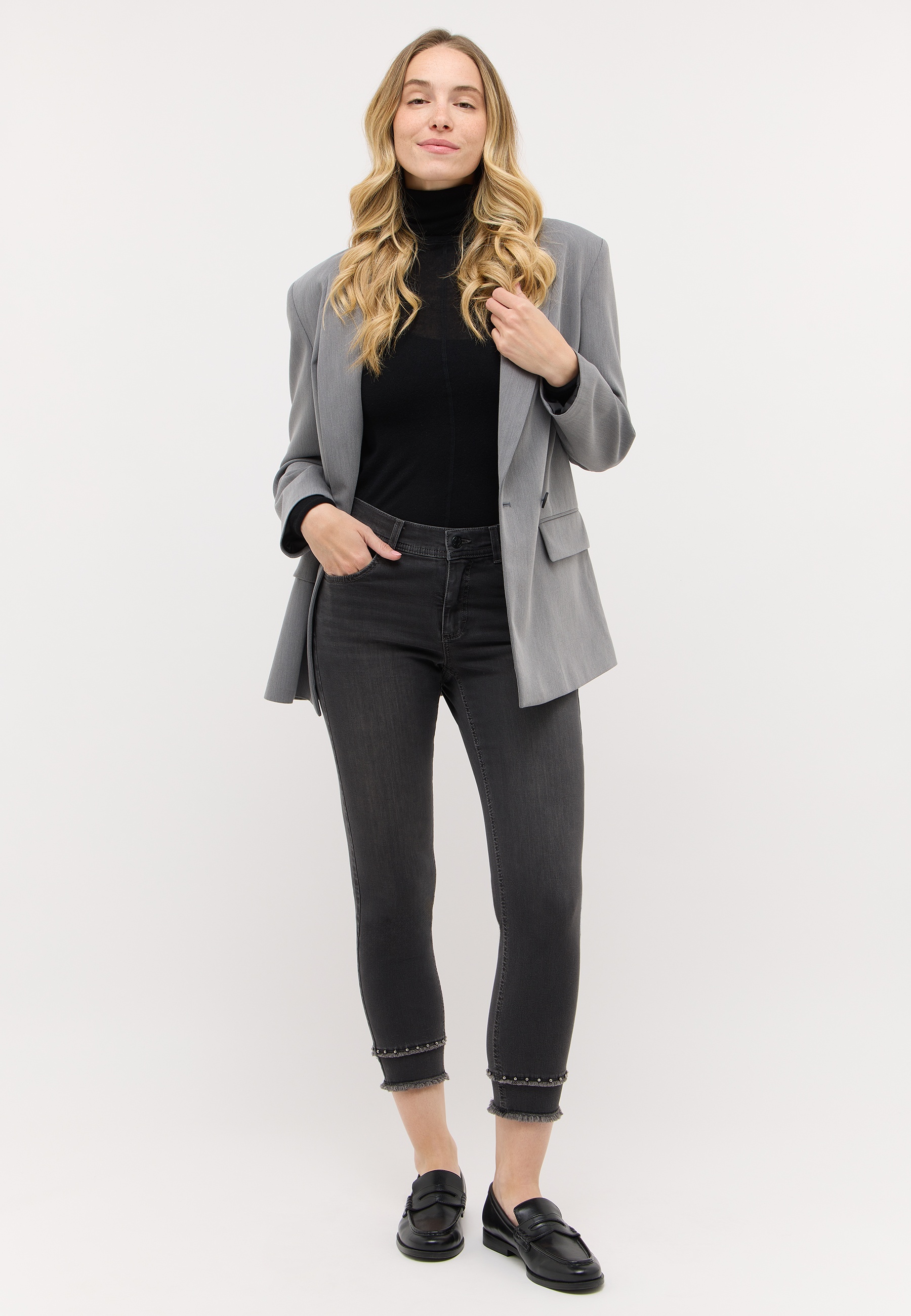 ANGELS 346681507 Damen Jeans Ornella Edgy 7/8 Slim Fit - Grau - 4 ANGELS 346681507 Damen Jeans Ornella Edgy 7/8 Slim Fit - Grau - 4
