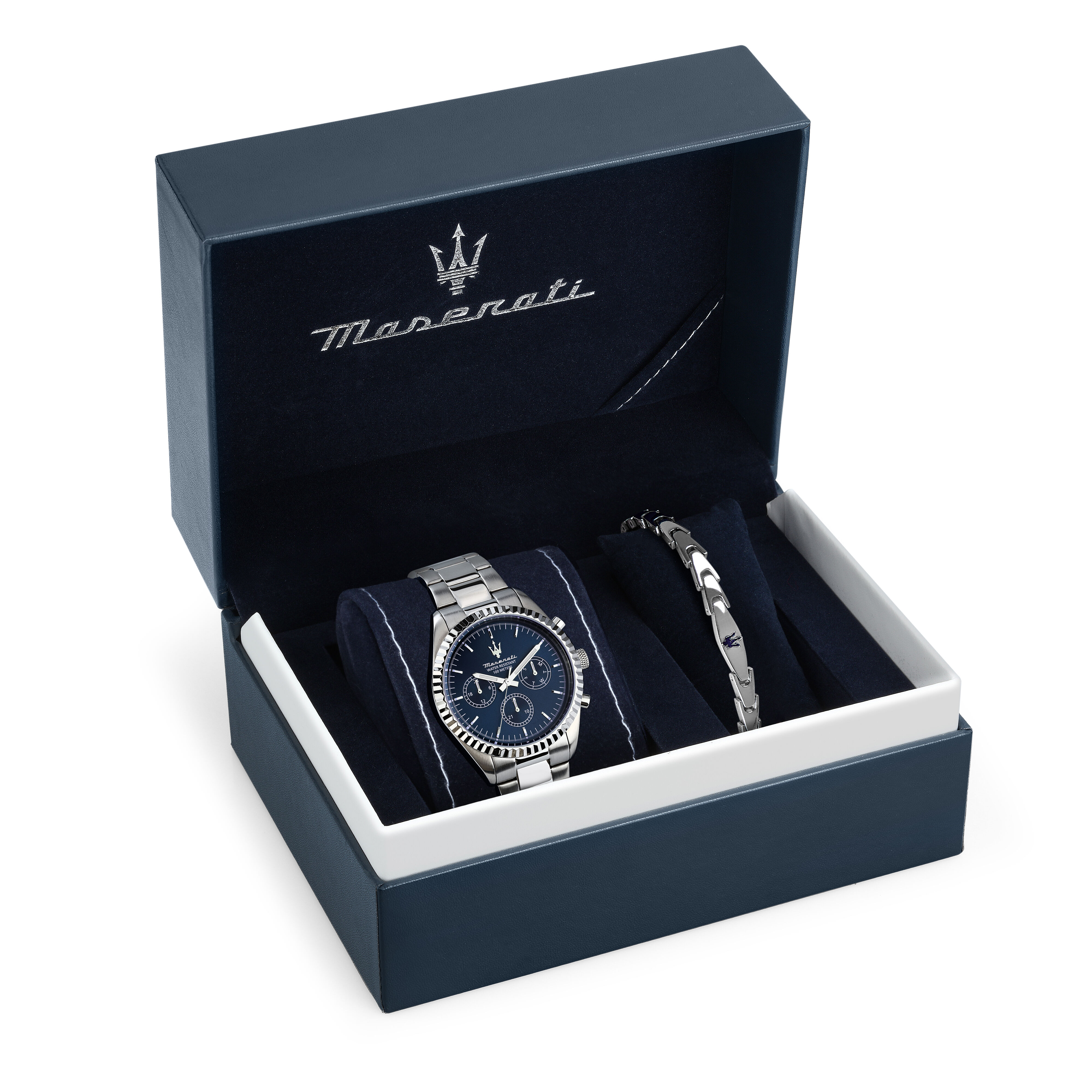 Maserati Competizione Herrenuhr Multifunktion 43mm Silber