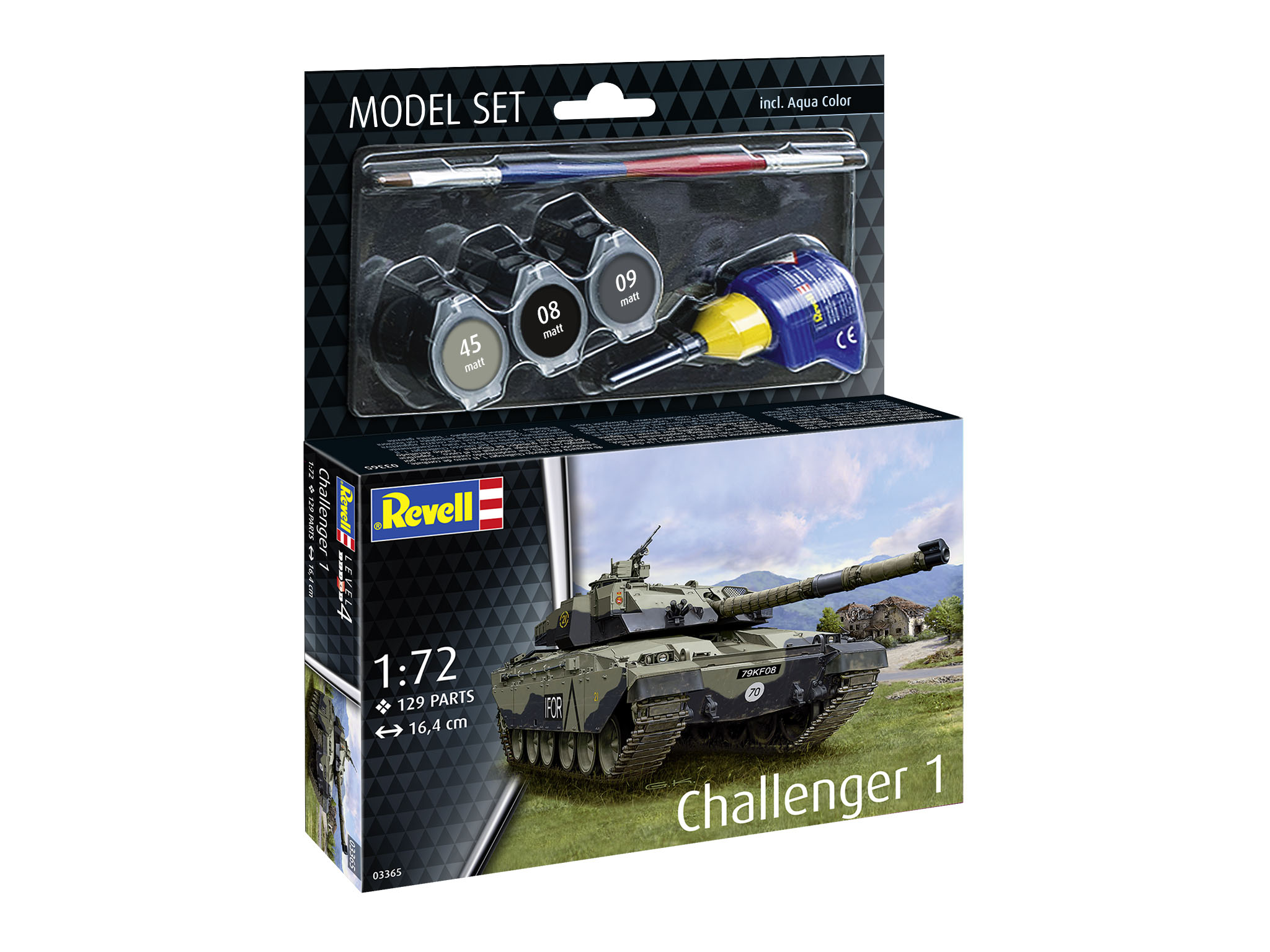 Revell 63365 Model Set Challenger 1 - Britischer Kampfpanzer im Maßstab 1:72 gepanzert, Militärisch, Panzer, Fahrzeug, Waffe