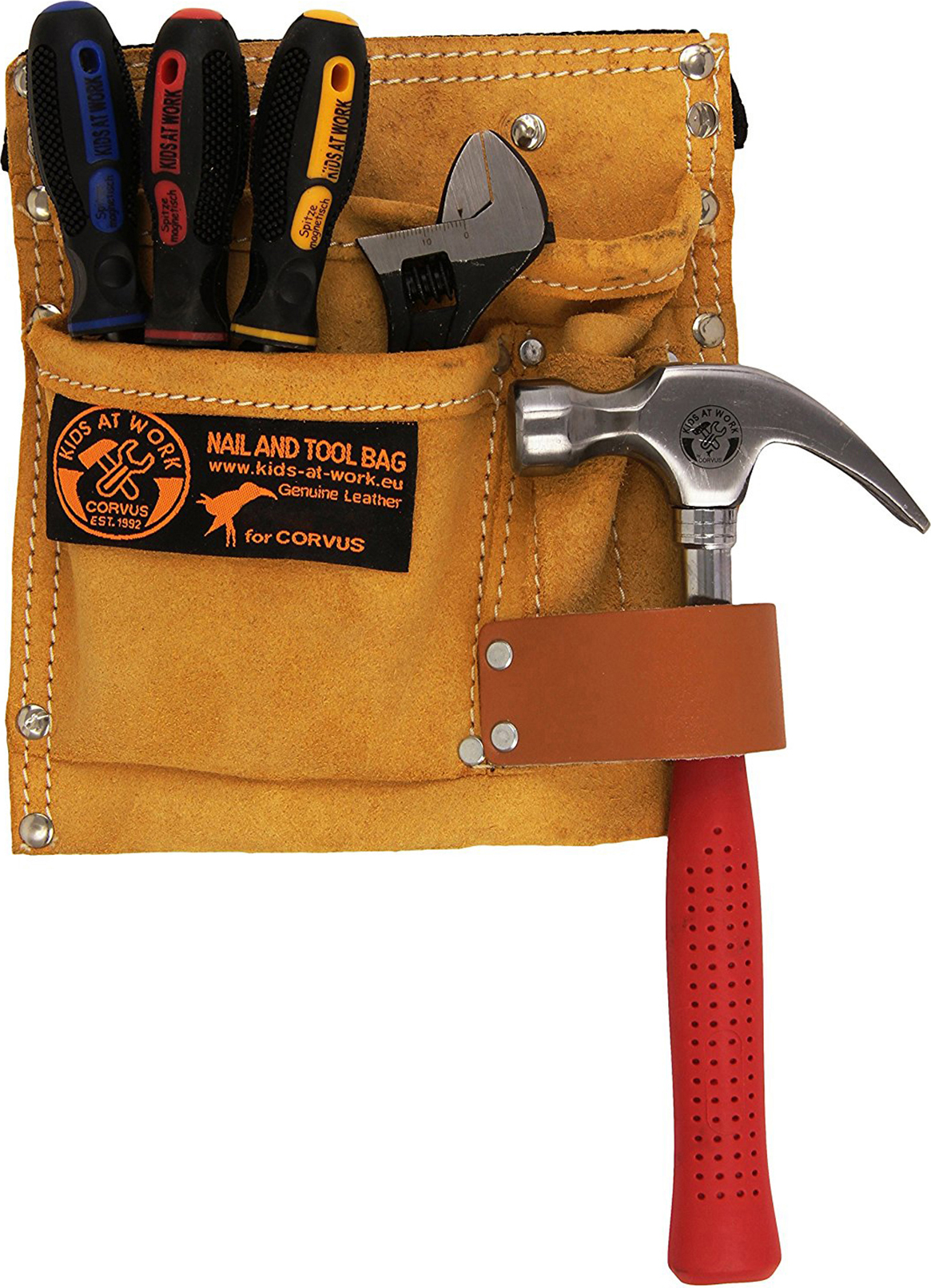 CORVUS Kids at Work Werkzeugset mit Gürtel Gerät, Hammer, Werkzeug, Gerät, Hammer, Werkzeug, Gerät, Hammer, Werkzeug, Gerät, Hammer, Werkzeug, Gerät, Hammer, Werkzeug