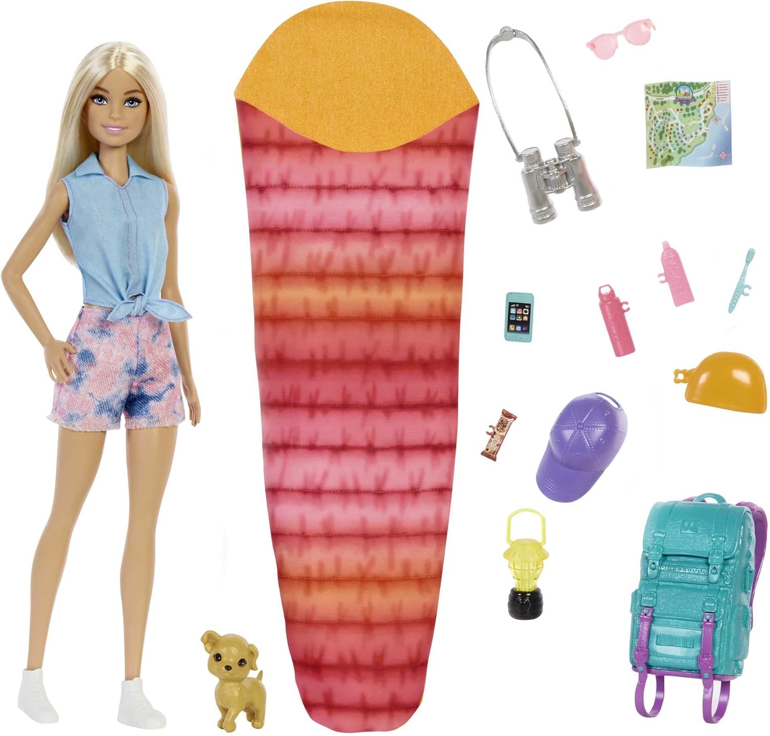 Barbie "It takes two Camping" Set inkl. Malibu Puppe, Hund & Zubehör HDF73 Figur, Puppe, Spielzeug, Person, Barbie, Figur, Puppe, Spielzeug, Person, Barbie