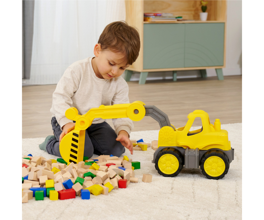 BIG Power Worker Classic Bagger - Realistisches Baufahrzeug für Kinder ab 2 Jahren