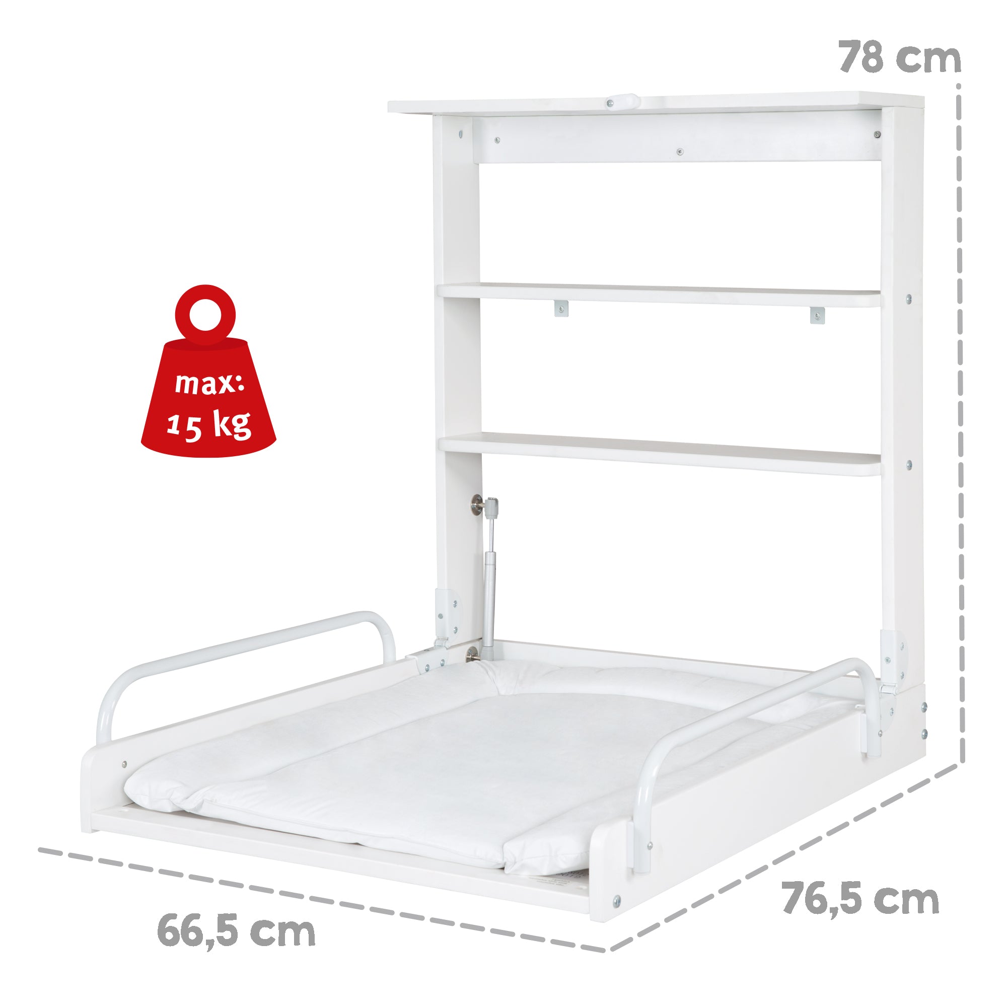 Roba 212015WEF184 Wandwickelregal weiss +Wickelauflage weiß – Wickeln & Baden - Bild 3 Roba 212015WEF184 Wandwickelregal weiss +Wickelauflage weiß – Wickeln & Baden - Produktbild 3