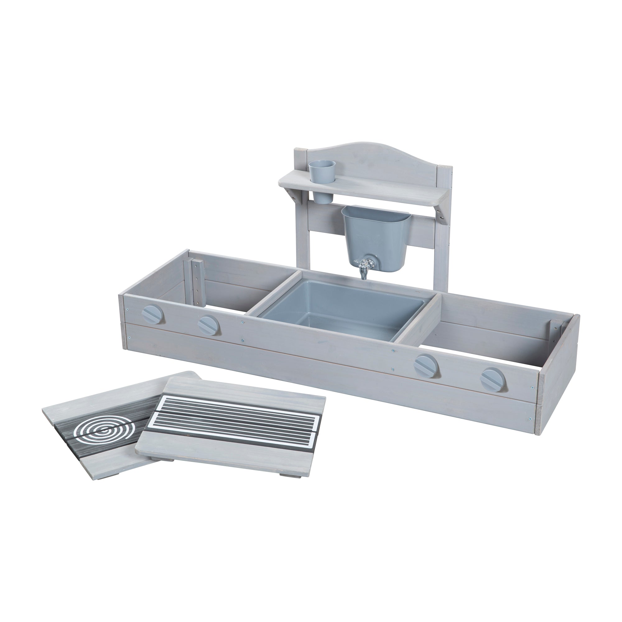 Roba 457014GA 2in1 Balkonsandkasten mit Matschküche grau – Outdoor FSC - Produktbild 6