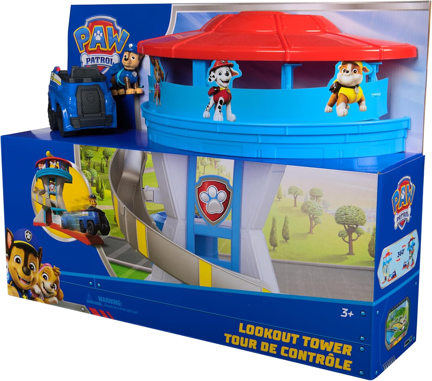 PAW Patrol Lookout Tower Hauptquartier-Spielset von Spin Master PAW Patrol Lookout Tower Playset Hauptquartier-Spielset mit Figuren und Fahrzeugen von Spin Master