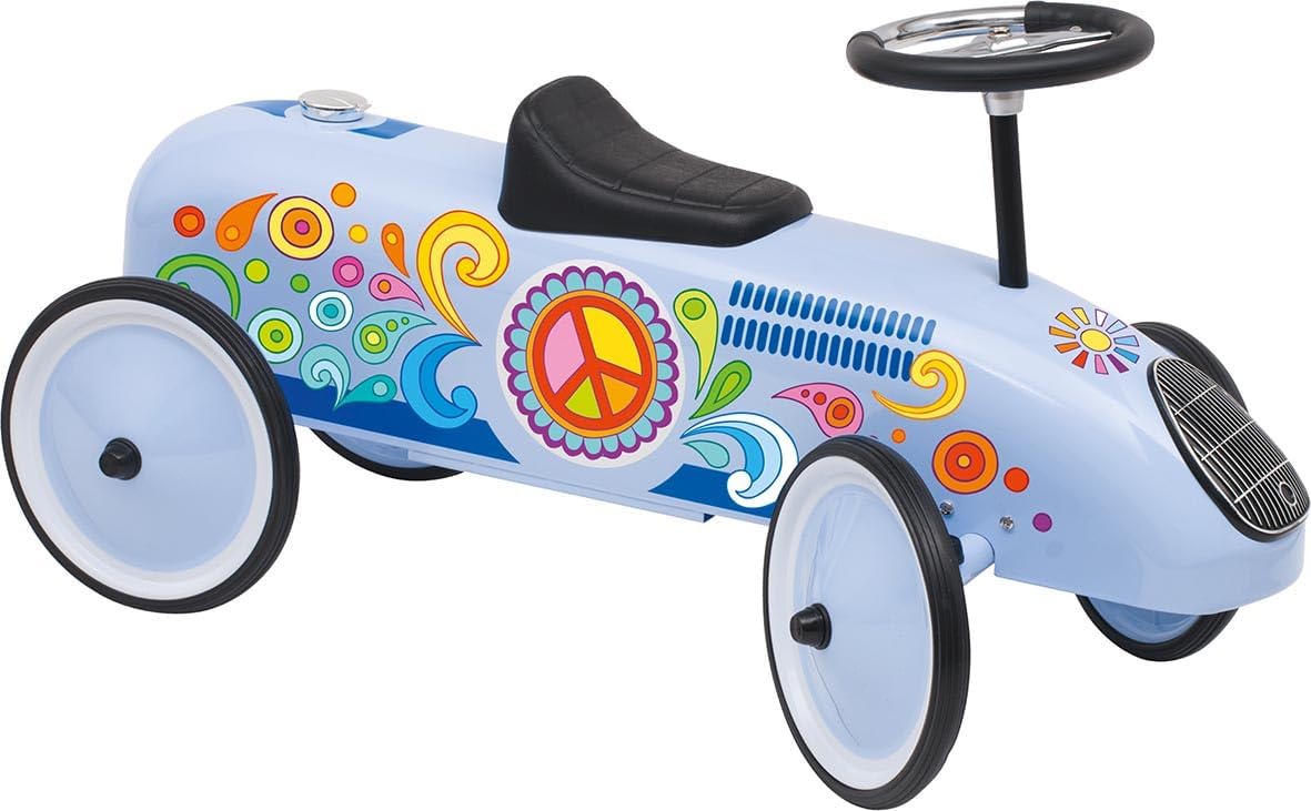 GOKI, 53770, Rutscherfahrzeug, BlauRetro-Rutschauto, aus, Metall, für, Kinder, ab, 1, Jahr GOKI 53770 Rutscherfahrzeug BlauRetro-Rutschauto aus Metall für Kinder ab 1 Jahr