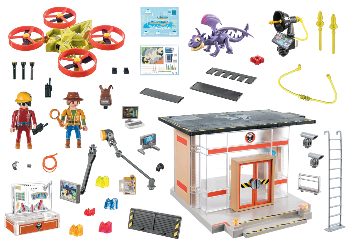 PLAYMOBIL 71084 Dragons: The Nine Realms - Icaris Lab Person, Maschine, Rad