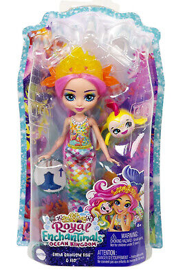 Royal Enchantimals Radia Rainbow Fish & Flo Meerjungfrauenpuppe mit buntem Fischfreund Royal Enchantimals Radia Rainbow Fish & Flo Meerjungfrauenpuppe