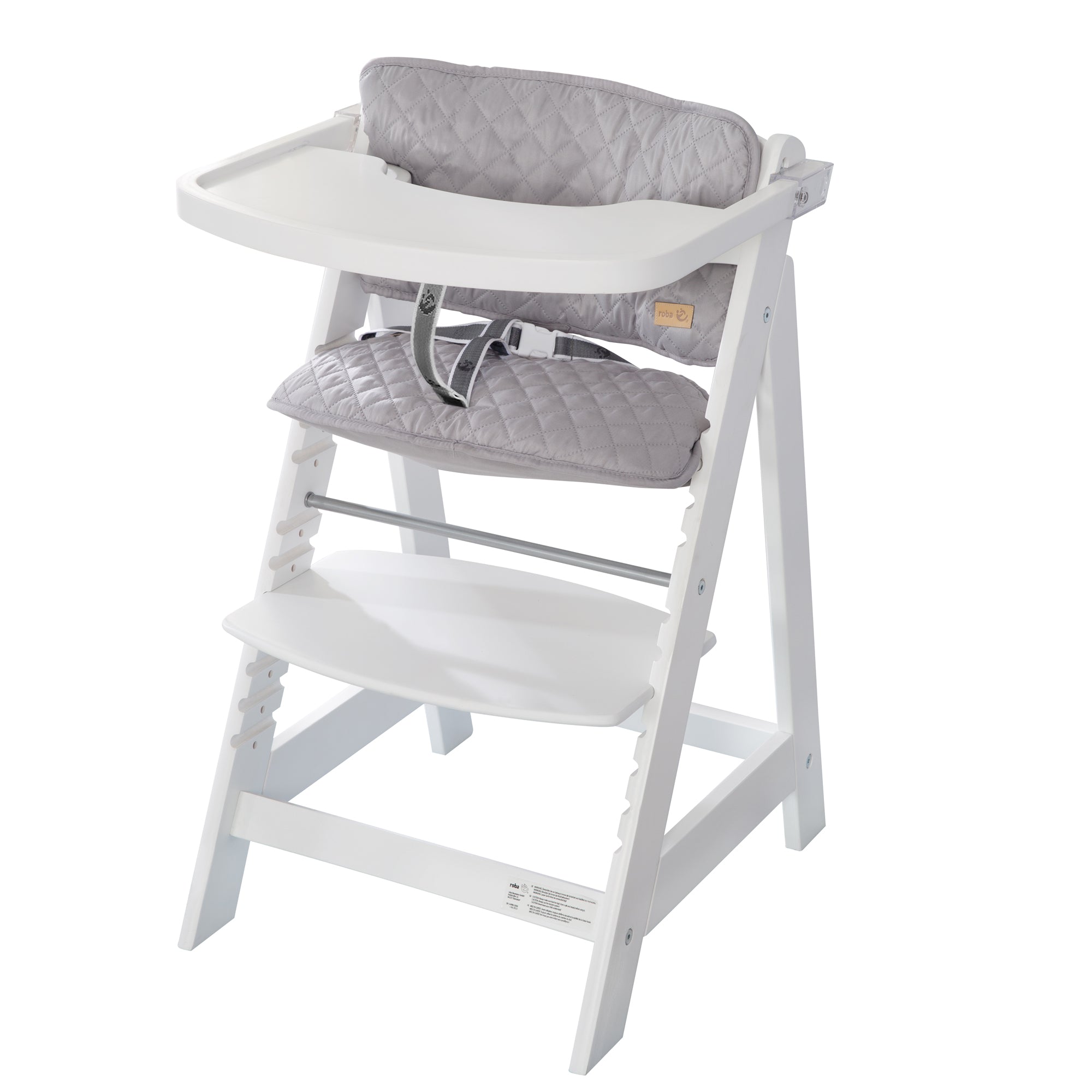 Roba 7569WV230 Set Sit Up Fun + Sitzverkleinerer grau weiß – Hochstuhl - Bild 1 Roba 7569WV230 Set Sit Up Fun + Sitzverkleinerer grau weiß – Hochstuhl - weiß - Hochstuhl - Produktbild 1