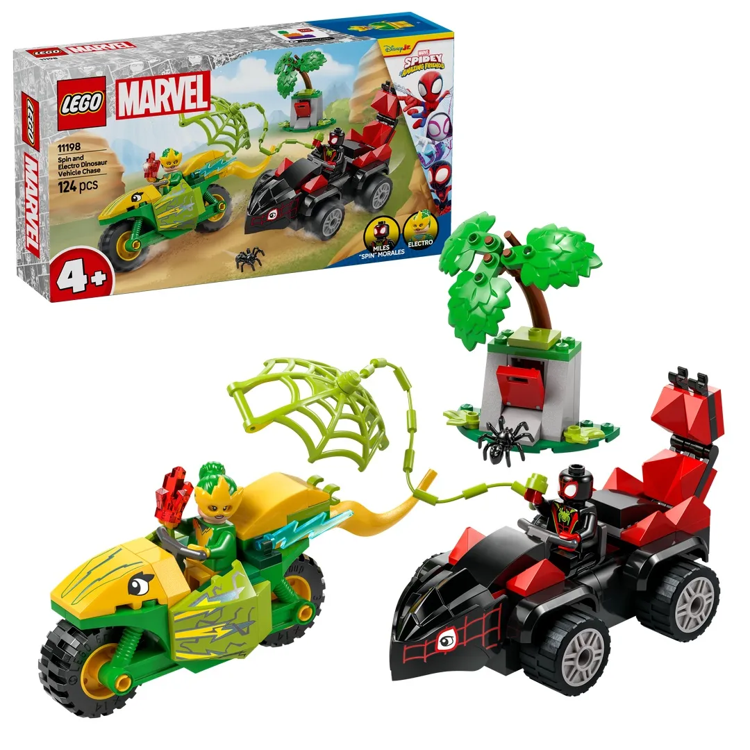 LEGO® Spidey und seine Superfreunde 11198 Actionspaß mit Spin und Electro in ihren Dino-Flitzern LEGO® Spidey und seine Superfreunde 11198 Actionspaß mit Spin und Electro in ihren Dino-Flitzern