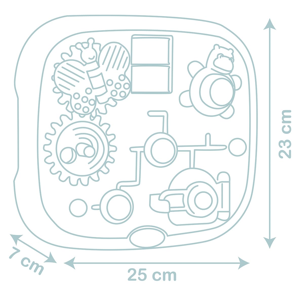 Smoby Activity Tablet Little 5-Spielaktivitäten, ab 12 Monaten Interaktives Smoby Activity Tablet Little mit 5 Lernspielen Labyrinth, Schloss, Schmetterling, Tierrollen, Nilpferd, ab 12 Monaten, Kunststoff, Made in France, Maschine