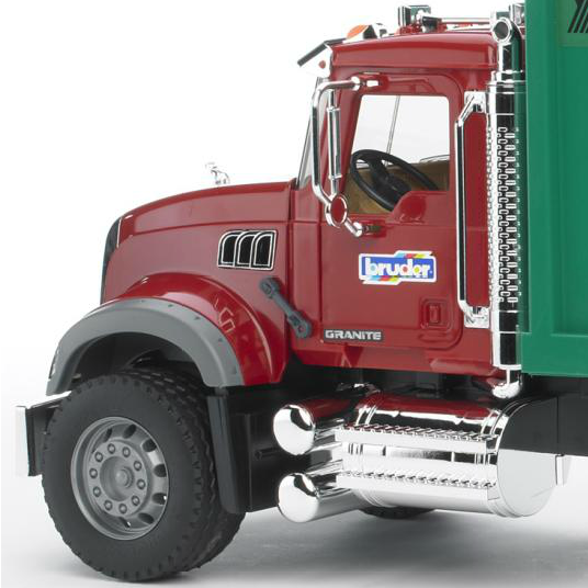 BRUDER 02812 - MACK Granite Müll-LKW Anhänger-LKW, Fahrzeug, Maschine, Rad, Bulldozer