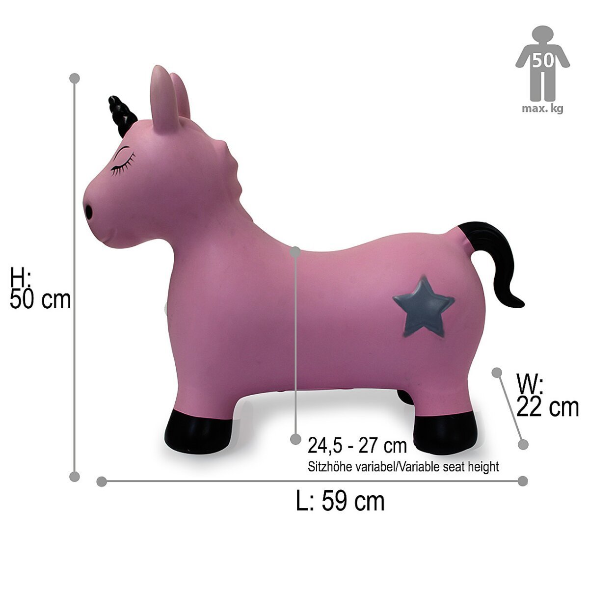 JAMARA Hüpftier Einhorn HoppyDoo pink mit Pumpe ab 12 Monaten JAMARA Hüpftier Einhorn HoppyDoo pink mit Pumpe ab 12 Monaten