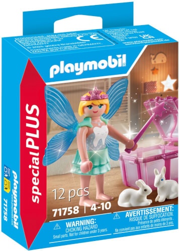 PLAYMOBIL 71758 - Special Plus: Zahnfee mit Zauberstab, Schatztruhe & Kaninchen Figur, Person, Puppe, Spielzeug