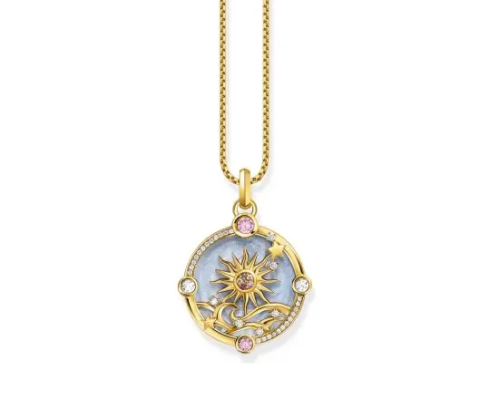Thomas, Sabo, Kette, Mit, Anhänger, Mit, Sonne, Länge, 45, Cm, Gold, PE960-471-1