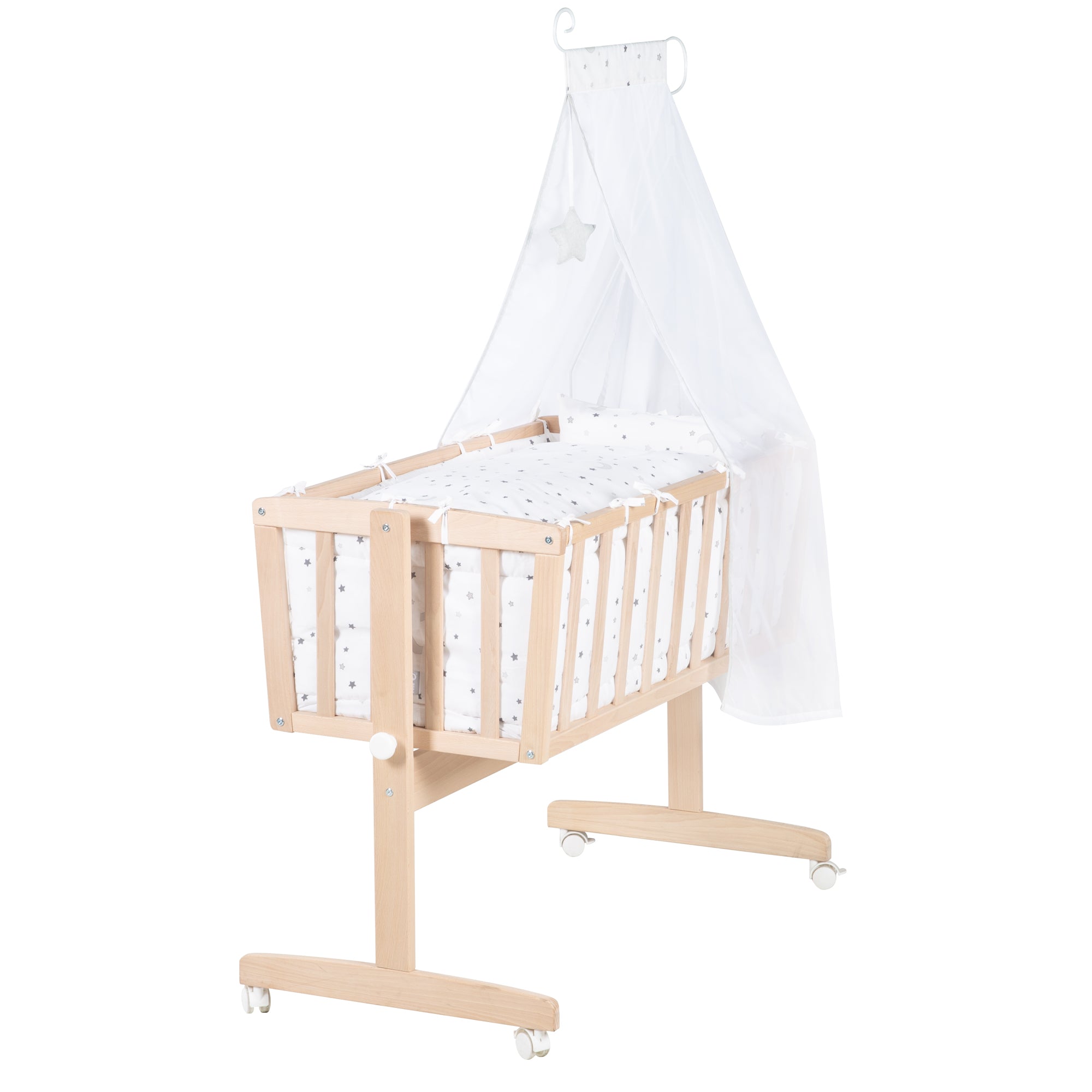Roba 8955NAV235 Komplettwiegenset Sternenzauber grau Bio Buche natur - Bild 1 Roba 8955NAV235 Komplettwiegenset Sternenzauber grau Bio Buche natur - Bio Buche natur - Komplettwiegenset - Produktbild 1