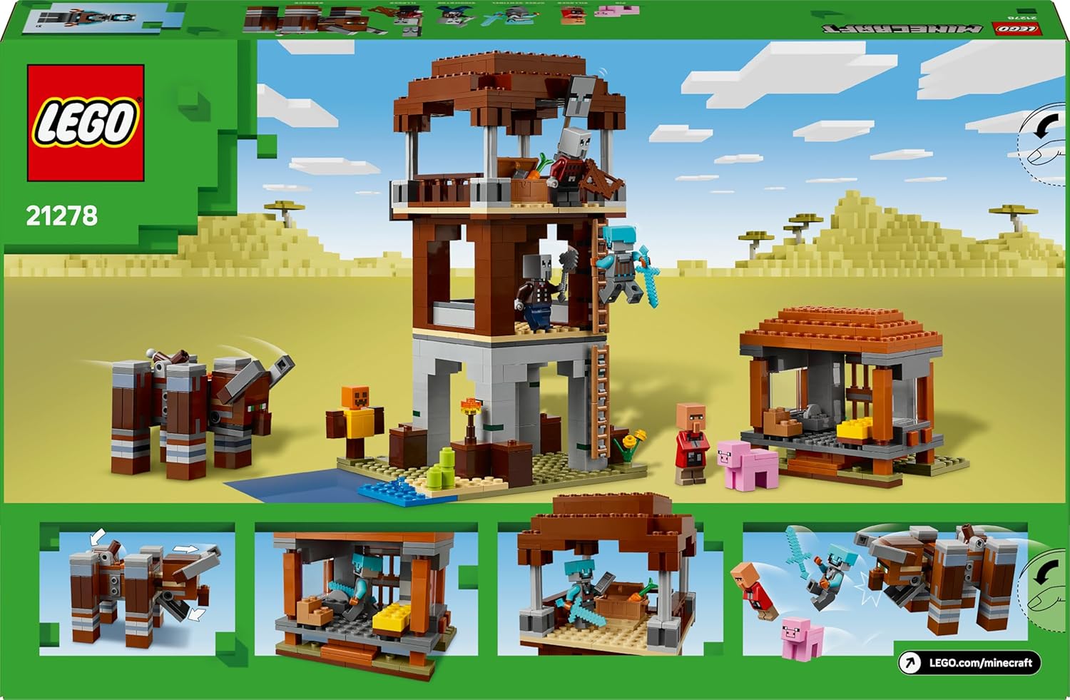 LEGO® Minecraft™  21278 Ein Verwüster am Plünderer Außenposten Spielzeug