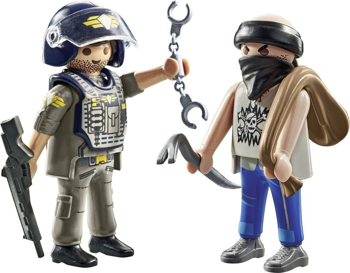 PLAYMOBIL 71505 Duopack Swat & Bandit Figur, Person, Helm, Pistole, Waffe